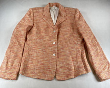 Bernard Zins Paris Orange Made In France Lined Blazer Jacket, Size 8