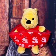 Disney Winnie The Pooh Bear with Bee Bag Egg Plush Stuffed Toy Cover RARE