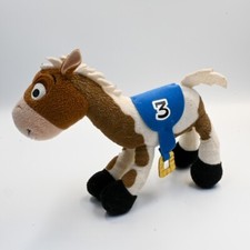 Disney Parks Brown Race Horse Toy Story Woody Plush Stuffed 3 Bullseye 8" Blue