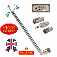 New Telescopic DAB FM Radio Aerial w 3 Adapter HiFi AV Receiver Mini System UK