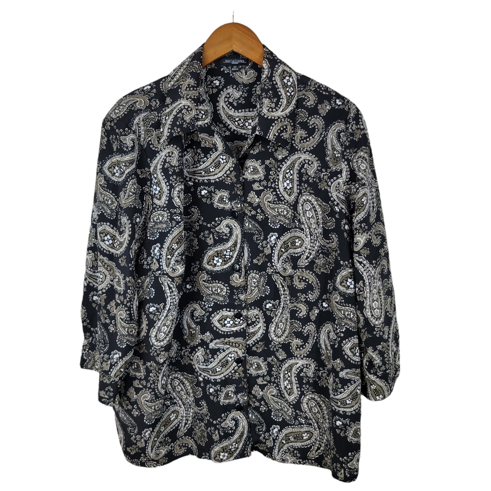 Notations Jacket Top Shirt Shacket Plus Size 2X B… - image 2