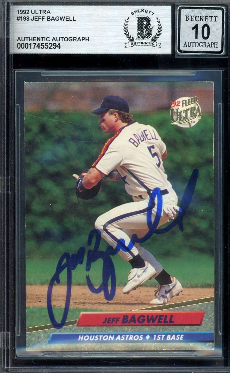 Jeff Bagwell Gem Mint 10 Beckett BAS Signed 1992 Fleer Ultra Autograph