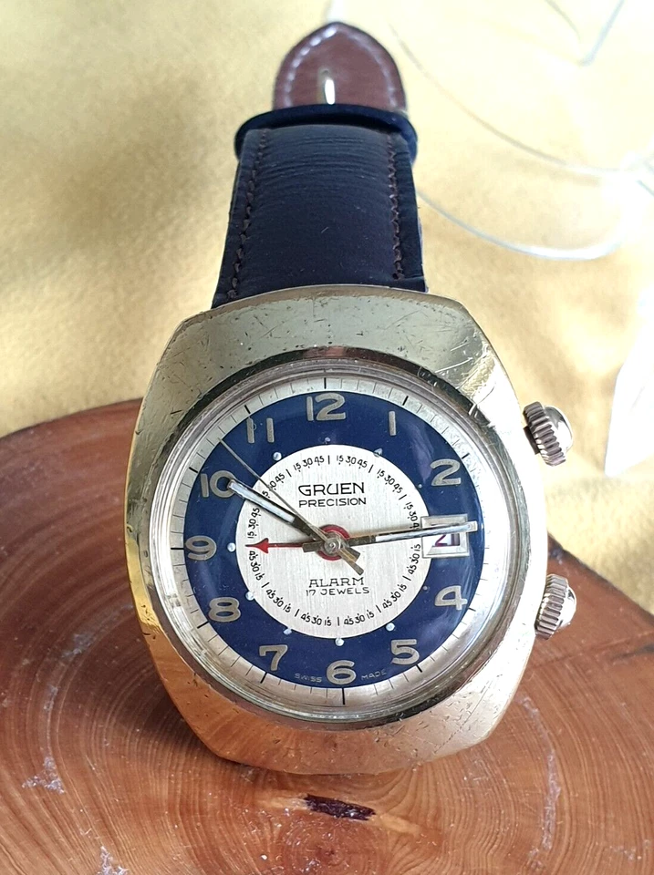 ¡Vintage! Reloj despertador Gruen Precision Bullseye original reparado funciona fuerte, Foto 2 de 4