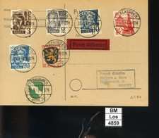 BM4859, All. Besetzung, Franz. Zone, Baden,  o, MF  PK (Eilboten), S&auml;ckingen