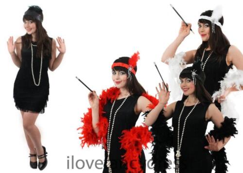 WOMENS FRINGE FLAPPER FANCY DRESS 1920S CHARLESTON ADULT COSTUME ADD ACCESSORIES - Picture 1 of 5
