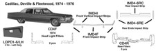 Cadillac Deville Fleetwood Front Impact Strip 1974 1975 1976 Imd4f 3pcs