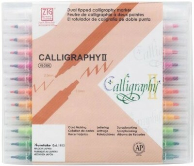 24 PACK Zig Memory System Calligraphy Dual-Tip Markers Scrapbooking Card Making