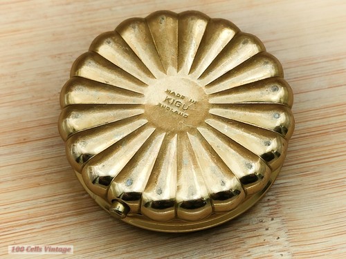 Kigu Distressed Blue and Gold-4cm-Vintage Trinket/Pill Box 1gr - Picture 4 of 6