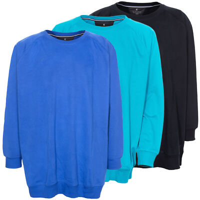 Kitaro Sweatshirt Pulli Herren Rundhals Basic Baumwolle Extra Lang Tall
