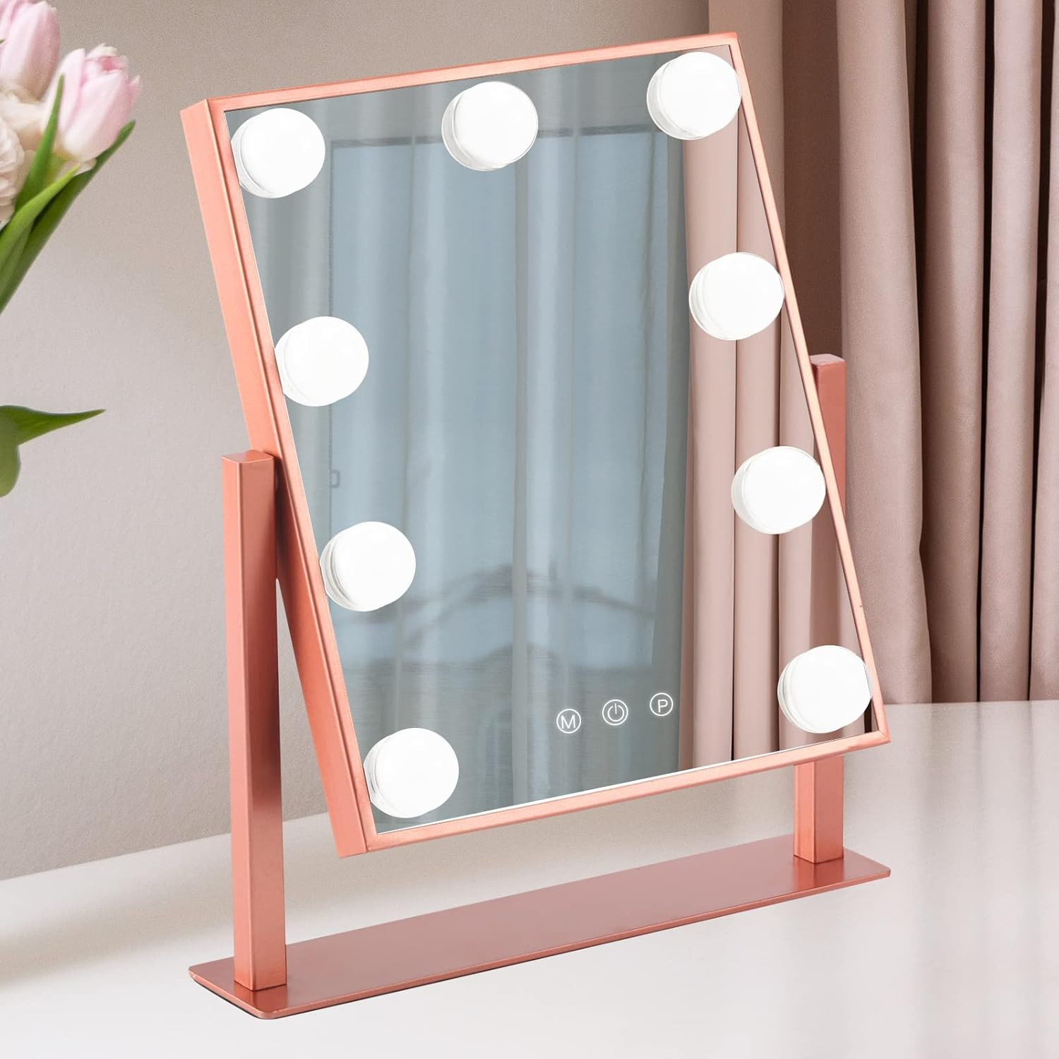 Hollywood Vanity Mirror with 9 LED Lights and Touch Control-image