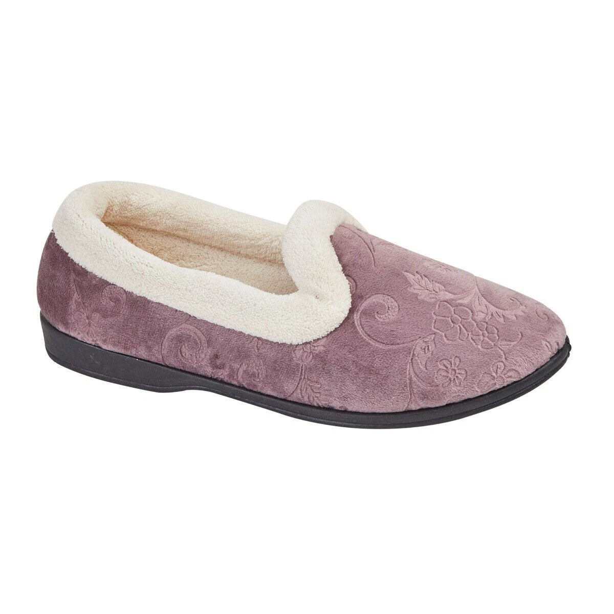 LADIES WARM WINTER SLIP ON VELVET WOMENS FUR FLEECE LINED MULES