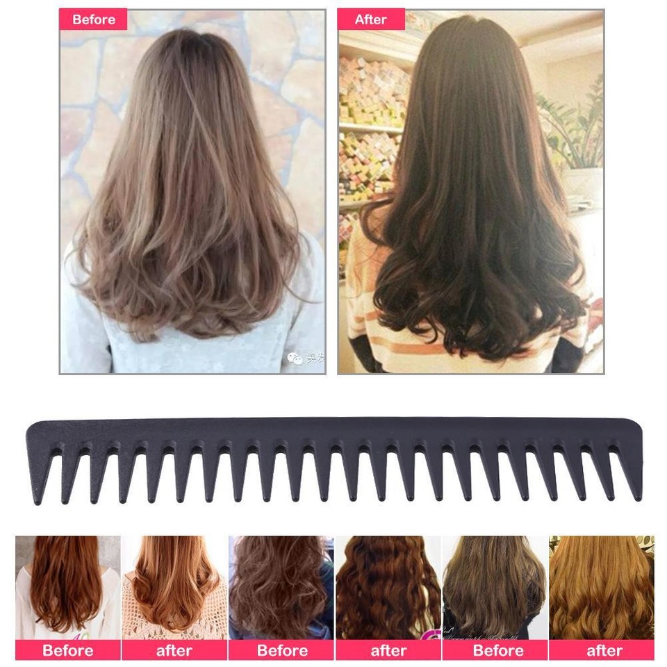 AntiStatic Wide Tooth Carbon Comb Brush for Hairdressing Cutting