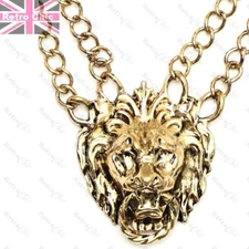 LION HEAD doorknocker BIG VINTAGE GOLD FASHION NECKLACE bling  HIP HOP CHAIN