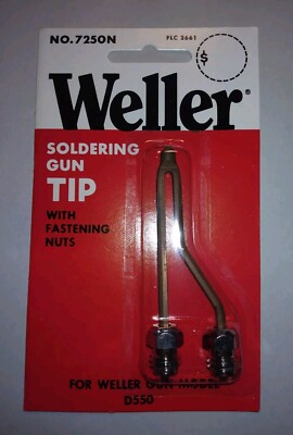 NOS - WELLER 7250N REPLACEMENT SOLDERING GUN TIP FOR D550 GUN *COPPER!!!