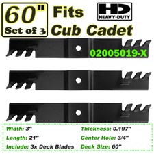 3 Mower Blade 60 Inch Deck For Cub Cadet 02005019-X Z-force L60