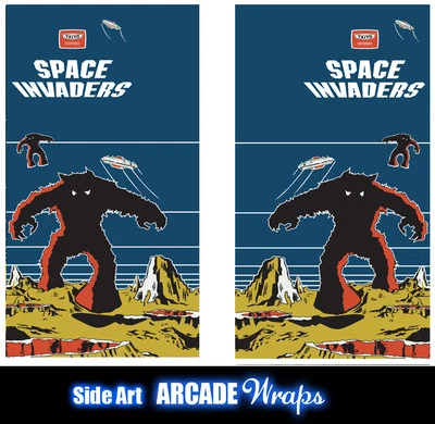Space Invaders Arcade Side Artwork Panel Stickers Graphics Laminated All Sizes - image 1 of 2