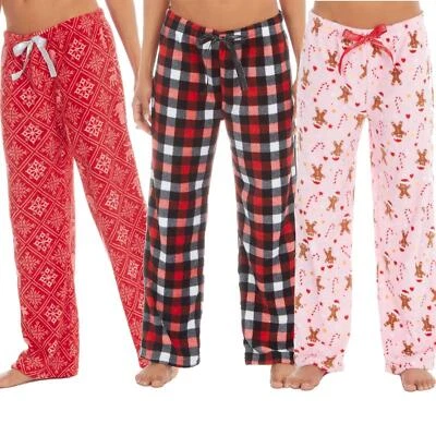 NYC Ladies Fleece Lounge Pants Pyjama PJ Bottoms Winter Small- 3XL