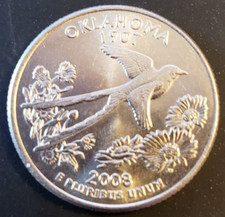 2008-D Oklahoma Statehood Quarter circulated AU+