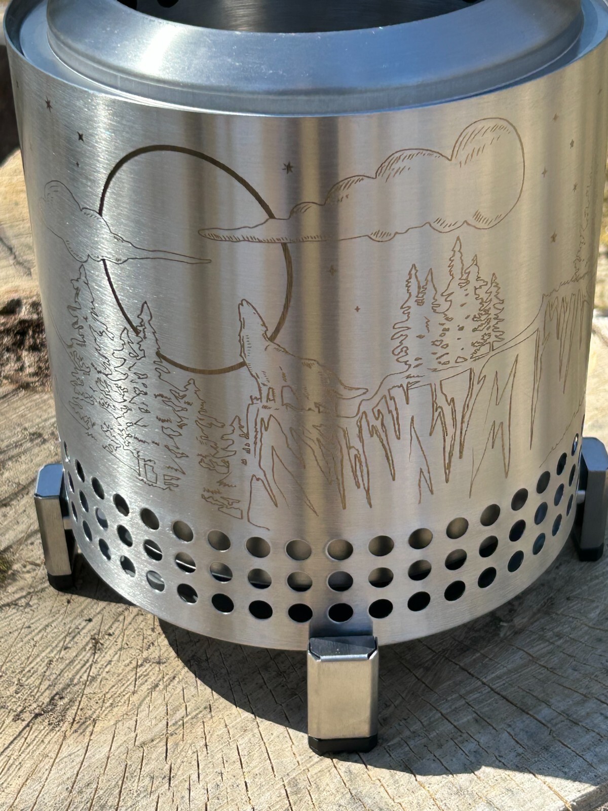 Custom Solo Stove Mesa XL Engraved by NY Laser Engraving Wolf Mountain  Stainless | eBay