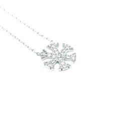 12mm Snowflake White CZ Crystals Pendant/Chain/Necklace - 925k STERLING SILVER