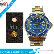 For Rolex Submariner 16610 16800 16808 Gold Pearl Dot Pip Bezel Insert Green LUM