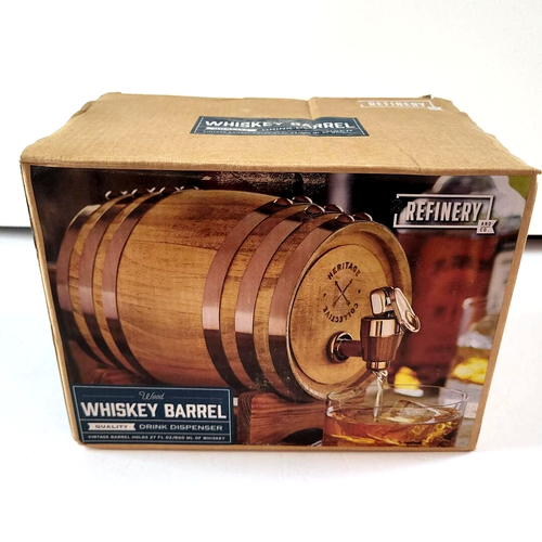 Wood Whiskey Barrel Drink Dispenser Holds 27 Fl Oz