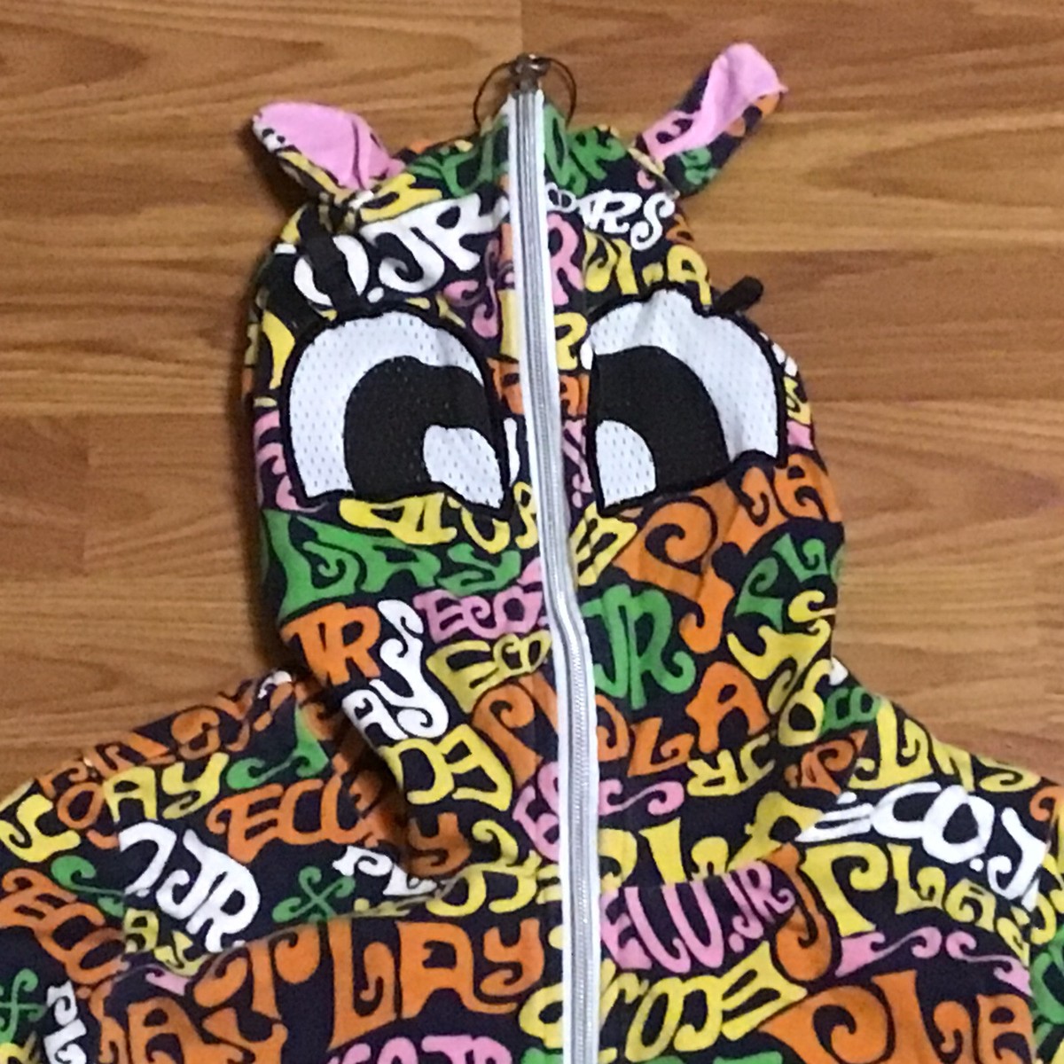 トップス Champion velor double zip hoodie Y2K XS Hoodie Y2K Full Zip Up Face Eyes Womens 15 Junior Multi