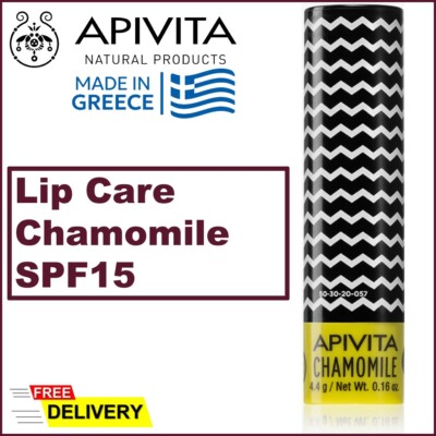 APIVITA Lippenpflege Kamille LSF 15 Schutz Feuchtigkeitsspendend Beruhigend 4,4g (0,16oz)