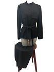<!--F#f_0-->Moschino Military Style Virgin Wool Skirt Set Blk W/Belt Jacket 12/Skit 10.Lined<!--F/-->