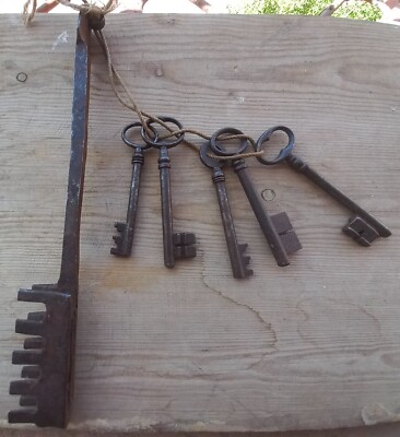ANTIQUE  BERBER HOUSE SKELETON, FURNITURE, BARREL, CABINET KEYS