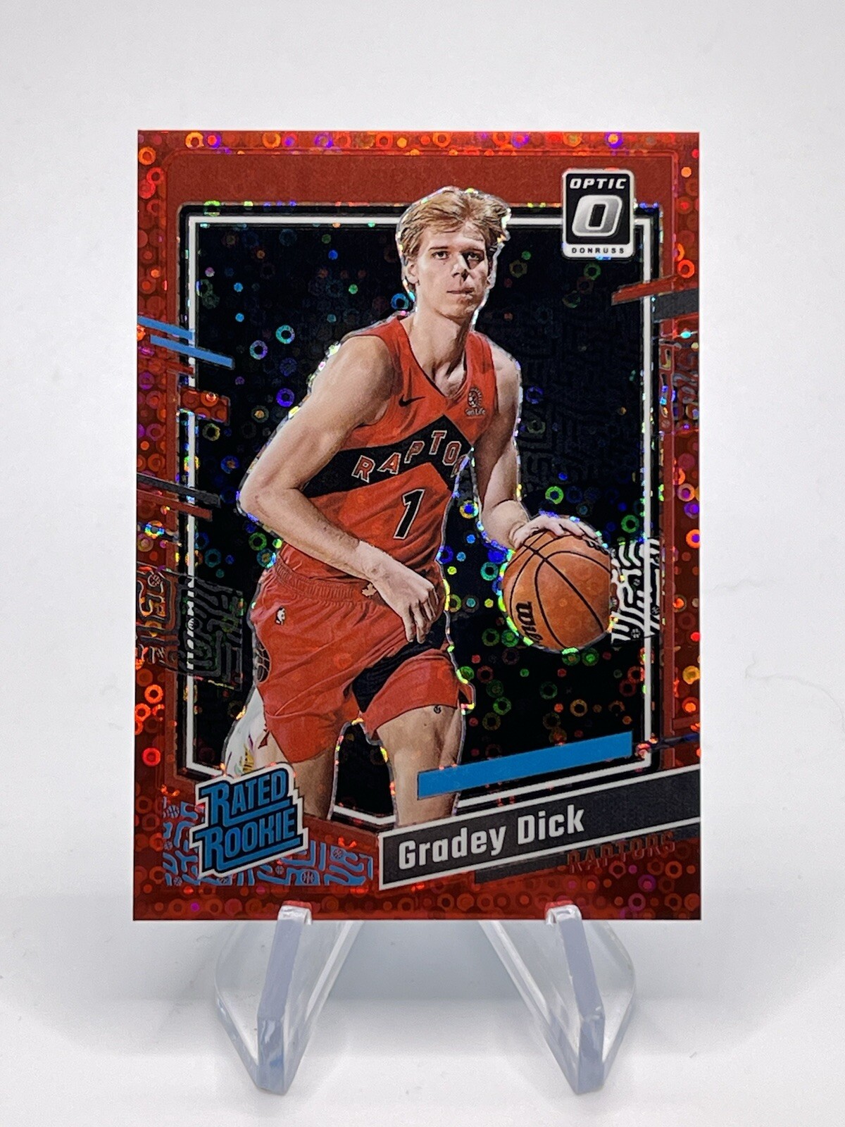 2023-24 Optic Gradey Dick Red Fast Break Prizm Disco Rookie RC /75