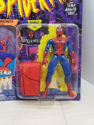 1994 New Sealed Spider-man Figure Web Parachute MOC MISP MISB