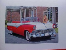 1956 Ford Fairlane Sunliner Convertible--large Color Photo From Nos Calendar--56 1956 Ford Fairlane Sunliner Convertible--large Color Photo From Nos Calendar--56