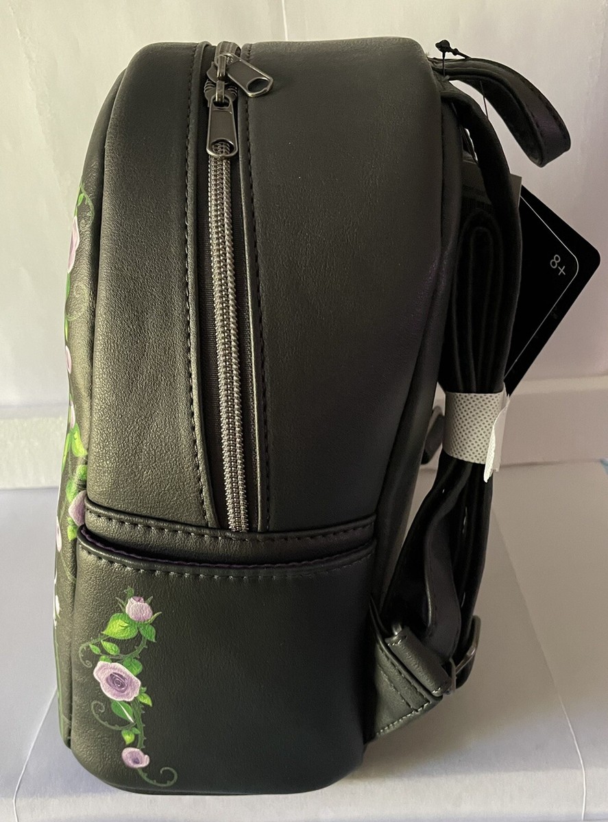 disney villains floral mini backpack Loungefly Iridescent : Clothing, Shoes & Jewelry the evil Queen Grimhilde brews the Sleeping Death into an apple deep in her castle Loungefly Disney Villains Floral Mini