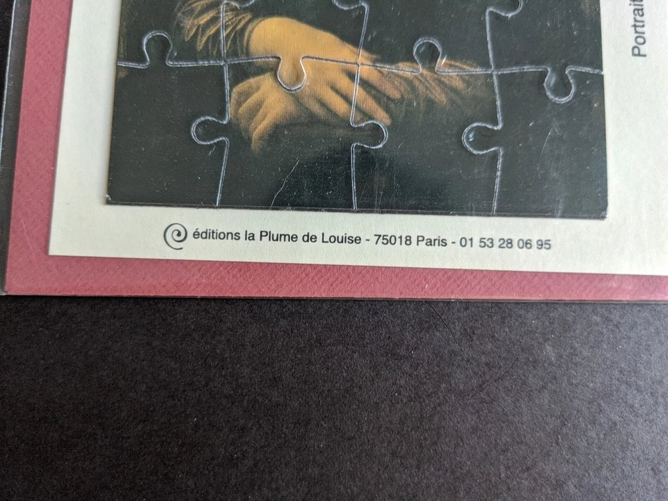Vintage France souvenir Mona Lisa Art Leonardo da Vinci Magnet Puzzle 20 pieces - Image 3 of 4