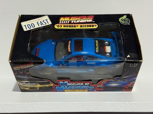 1:24 03 Honda Accord Import Tuner by Muscle Machines Blue - Picture 2 of 4