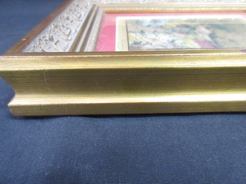 Vtg Gold 9" x 11" Framed & Matted GARDEN GATE Original by N SPEIRS, , MINT! - Picture 4 of 6
