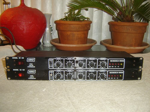 Ashly SC-50 Stereo Pair, Black Version Peak Limiter Compressor, Vintage Rack