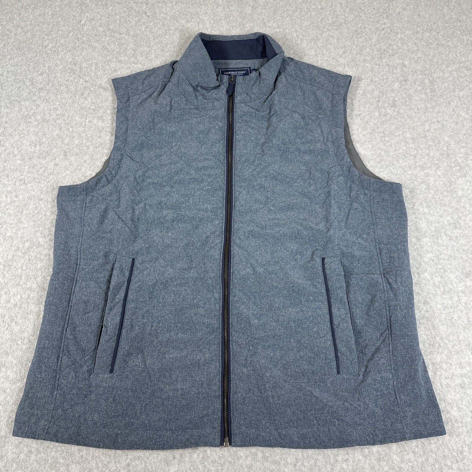 Vineyard Vines Men’s Quilted Primaloft Insulated OTG Zip Vest Blue Size Large