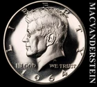 1964 Kennedy Half Dollar- Silver- Choice Gem Proof Luster- No Reserve #L5460