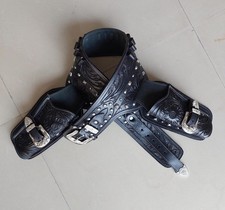 Cowgirl Western Dual Holster Belt Handmade Leather Fits 4  6.5" Revolvers