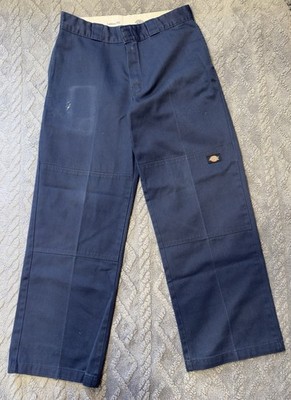 Distressed Dickies Men's Loose Fit Double Knee 31x30 - Navy Blue
