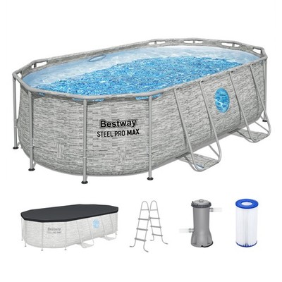 Bestway Power Steel Swim Vista 14' x 8'2'' x 39.5'' Above Ground Swimming Pool Set