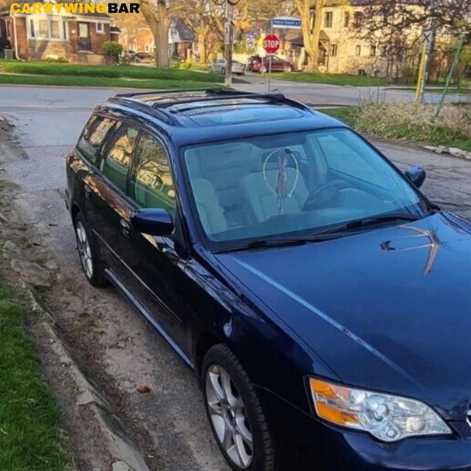 Fits Subaru Legacy Outback 2006-2009 Flush Roof Racks CrossBars Black Color - Image 2 of 4