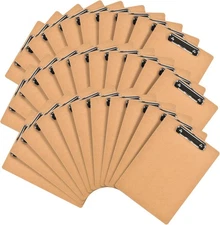 HappyHapi Mini Clipboards 32 Pack Memo Size 6 x 9 Inches Bulk Small Brown 