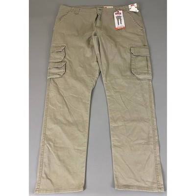Wrangler Cargo Pants Men's Size 40x32 Five Star Regular Taper Khaki Stretch NWT