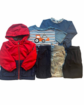 Boys Clothes Lot 24M 2T OshKosh Gymboree Jacket Pants Construction 6pc