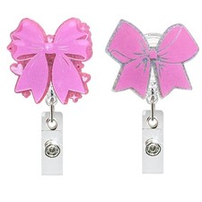 Bowknot Badges Holder Retractable Badges Reels for Nurse Doctor Student Teacher