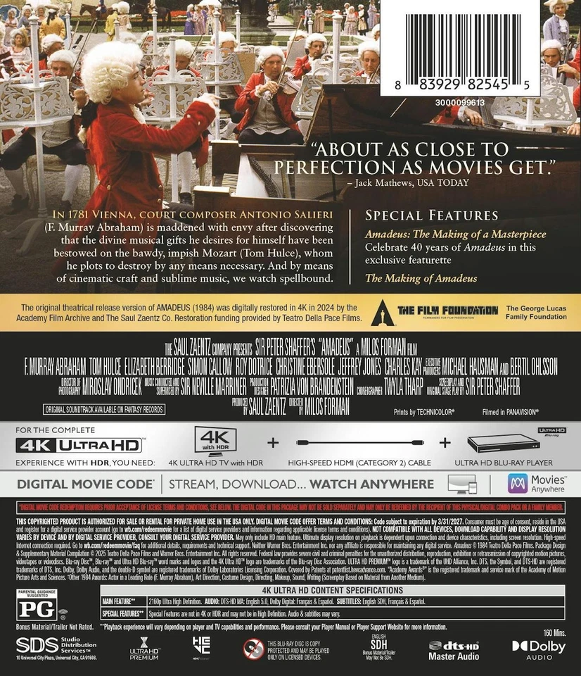 Amadeus 4K UHD Blu-ray  NEW Foto 4 de 4
