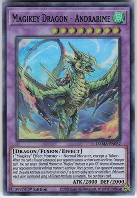 1st Ed Super Rare Magikey Dragon - Andrabime DAMA-EN037 Dawn of Majesty